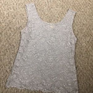 Caché Silver Lace Top